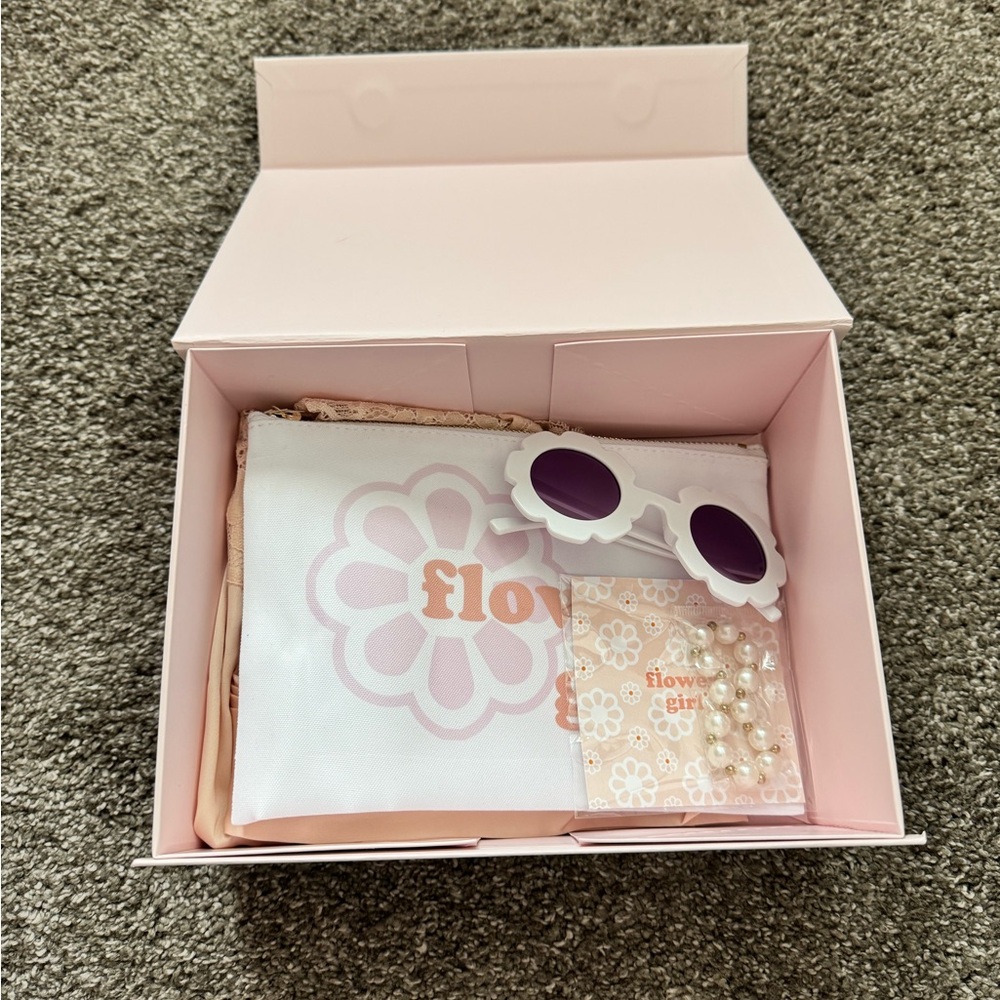 Brand New Pink Flower Girl Box from Etsy